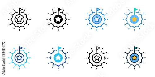 Brand Building icons set multiple style collection. Editable stroke 
