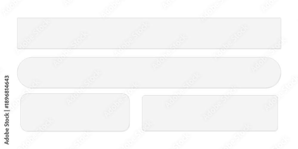 Obraz premium Frosted Glass Buttons and Bars Set, Glassmorphism UI Elements on Transparent Background