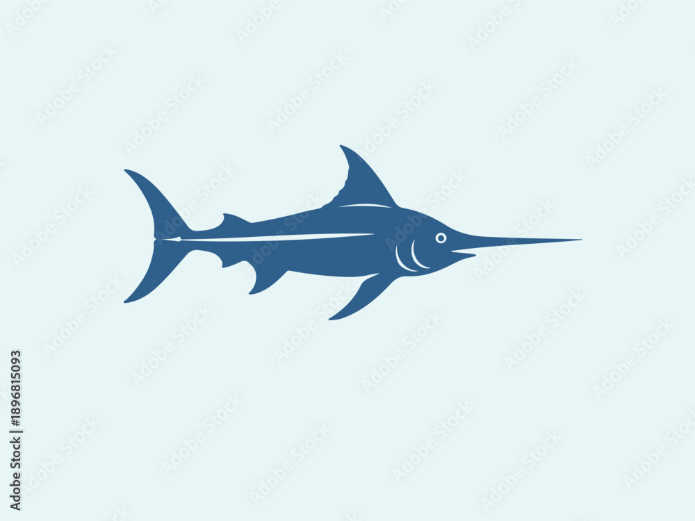 Fototapeta premium Swordfish logo vector icon silhouette illustration.
