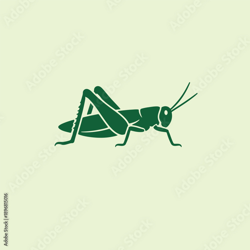 Foto Grasshopper logo vector icon silhouette illustration.