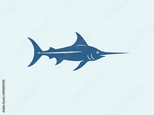 Swordfish logo vector icon silhouette illustration.