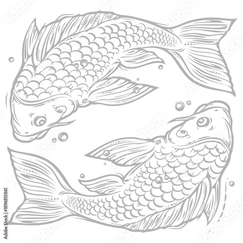 Pisces Zodiac Koi Fish