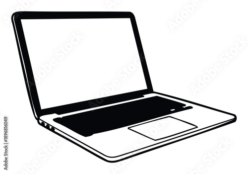 Professional and sleek open laptop computer with a blank screen, perfect for illustrating modern technology, digital communication, and portable computing for business and educational needs.