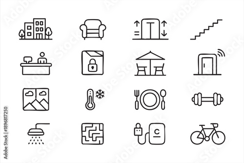 Minimal Home and Lifestyle Icons for UI UX Design