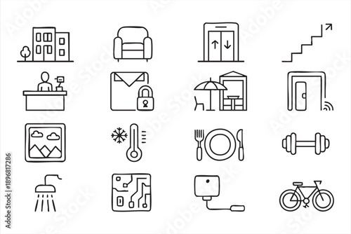 Modern Lifestyle Line Icons Collection for Digital Products