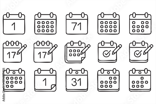 Productivity Calendar Vector Icons for Apps and Software