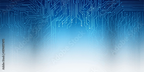 Abstract blue background with fiber optics light spots and glowing snowflakes for a festive winter holiday celebration design