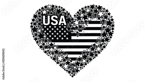 Patriotic USA star heart illustration for national election campaigns and professional government agency communication business branding assets.