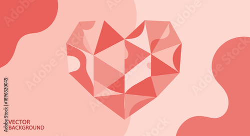 Modern Valentine's Day flat vector illustration of a heart for romantic love couple relationship celebration