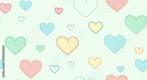 Modern valentine heart pattern with love couple on romantic background for february celebration in flat vector illustration style
