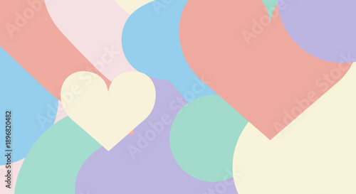 Modern flat vector illustration of romantic couple celebrating valentine love with heart pattern on pastel background for greeting banner