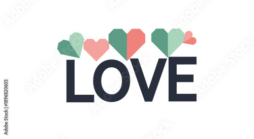 Modern valentine love couple celebration with heart pattern on simple flat vector illustration background for february holiday greeting banner