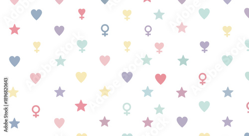 Modern romantic couple celebrating valentine love with heart pattern on pastel background for greeting card and social media banner