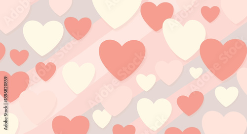 Modern valentine love couple romance heart pattern flat vector illustration for february celebration greeting card banner poster