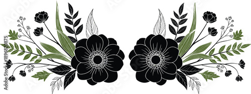  described showcases a beautifully symmetrical floral arrangement that emphasizes balance and elegance.