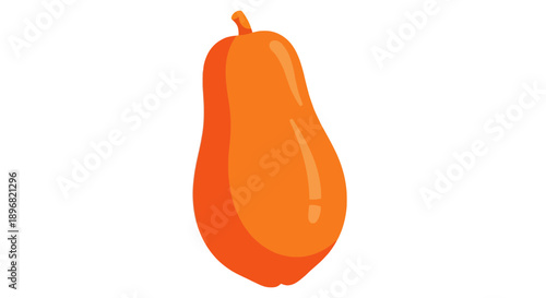 Vibrant Orange Papaya Fruit Isolated on White Background