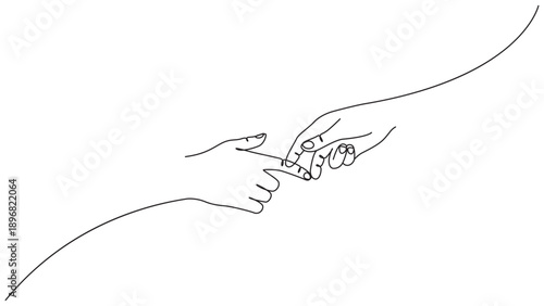 Gentle Helping Hand Connection, Support, Care, Friendship, Love, Connection Concept eps 10