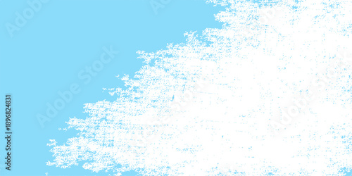 An abstract blue Christmas background featuring a winter pattern of white snowflakes and frost illustrations creates a cold seasonal frame for holiday cards and New Year celebration designs