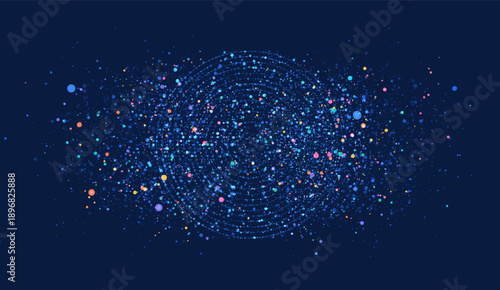 Technology background. Big data visualization concept. Information artificial neural network