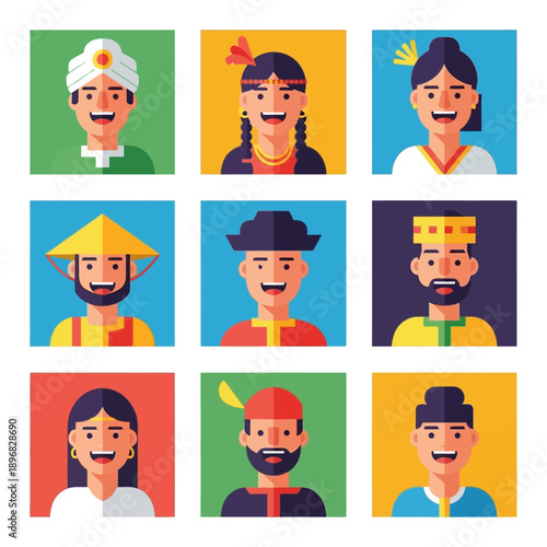 Diverse group of people representing different cultures and nationalities together