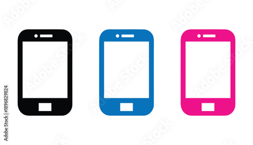 Minimalist smartphone icons set. mobile phone vector illustration