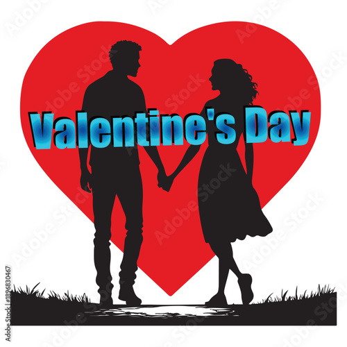 Valentine's Day Couple with Red Heart