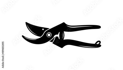 Black and White Vector Silhouette of Hedge Trimmer