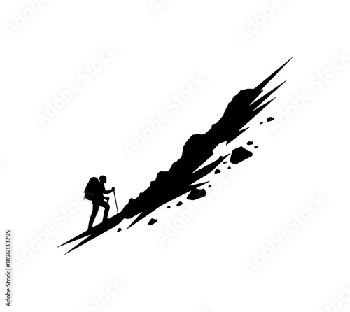 Dynamic Skiing Silhouette Vector Art