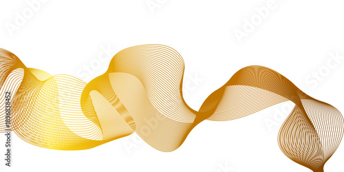 Elegant golden flowing abstract wave background with delicate lines and modern design Vector, illustration