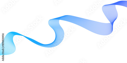 Dynamic blue wave pattern created by intricate lines, symbolizing movement and digital flow Vector, illustration