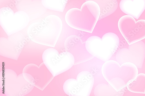 ピンク色のハートが舞う可愛い恋愛イメージ背景イラスト