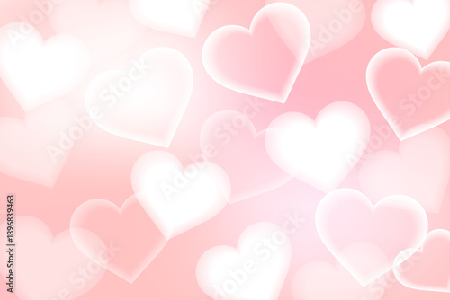 赤色のハートが舞う可愛い恋愛イメージ背景イラスト