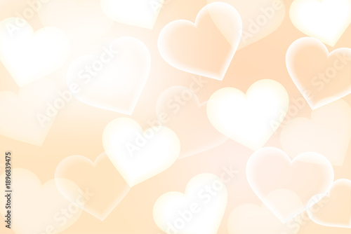 オレンジ色のハートが舞う可愛い恋愛イメージ背景イラスト