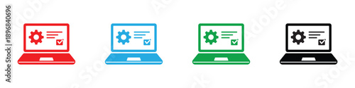 laptop computer settings icon task management checklist online productivity technology concept