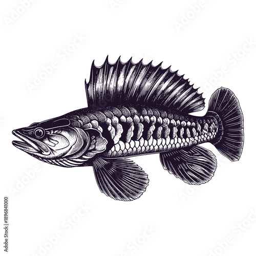 snakehead fish swimming