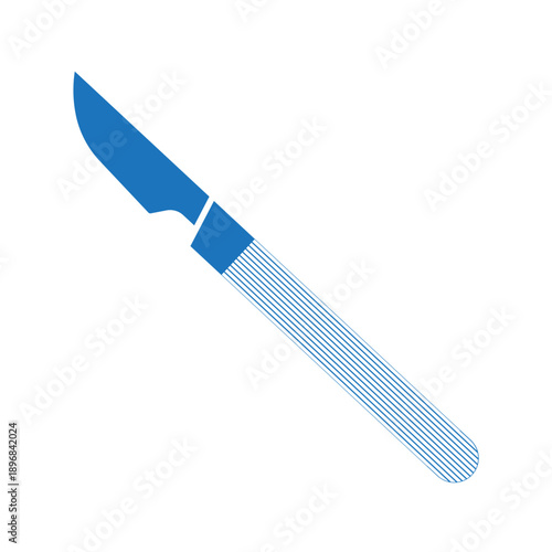 a medical scalpel icon, a small and extremely sharp bladed instrument used for surgery and anatomical dissection