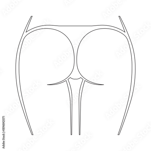a vector illustration of a woman's silhouette wearing a thong bikini or panties