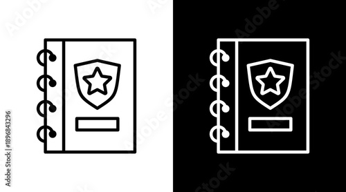 Notes White Icon Set Vector 