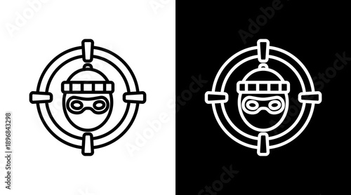 Suspect White Icon Set Vector 