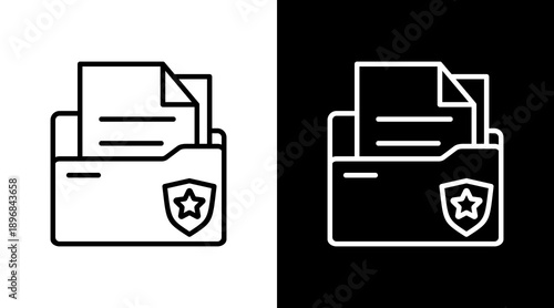 Dossier White Icon Set Vector 