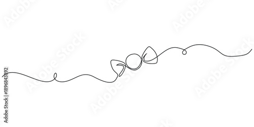 Continuous line drawing of a candy, minimalist sweet treat art on white background.