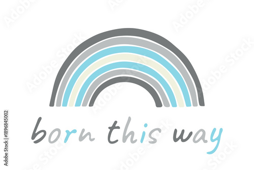 Colorful rainbow shape Demiboy pride flag Happy pride day LGBTQIA community Pride Month Vector hand drawn doodle for posters, stickers, logo, cards