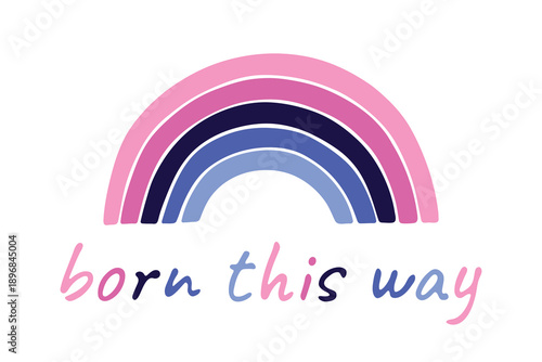 Colorful rainbow shape Omnisexual pride flag Happy pride day LGBTQIA community Pride Month Vector hand drawn doodle for posters, stickers, logo, cards