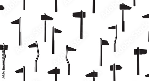 Black axe icons on white background in pattern design