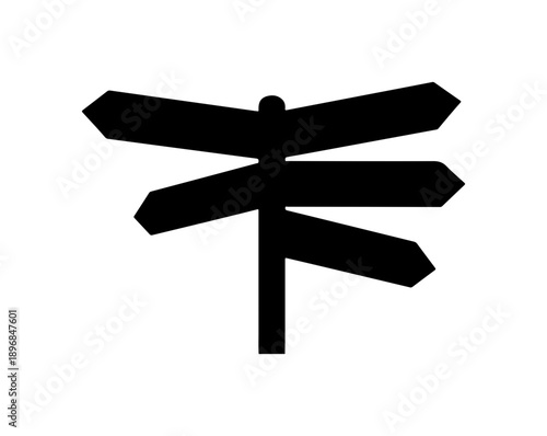 Minimalist Directional Road Sign Vector Icon Set