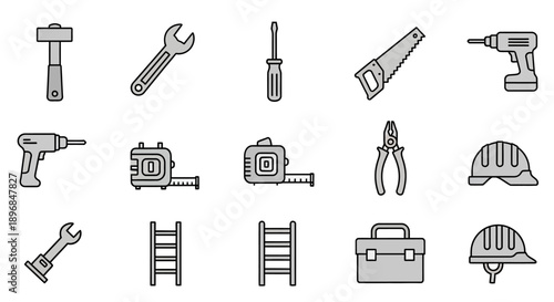 Collection of Various Tools and Equipment Icons 1.