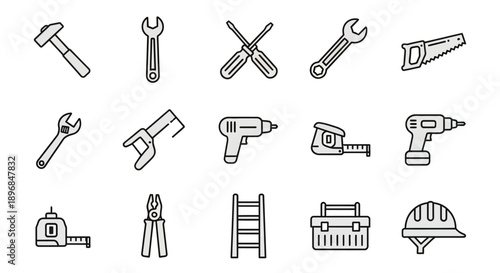 Collection of Various Tools and Equipment Icons 2.