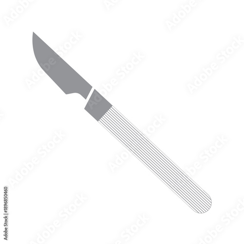 a medical scalpel icon, a small and extremely sharp bladed instrument used for surgery and anatomical dissection