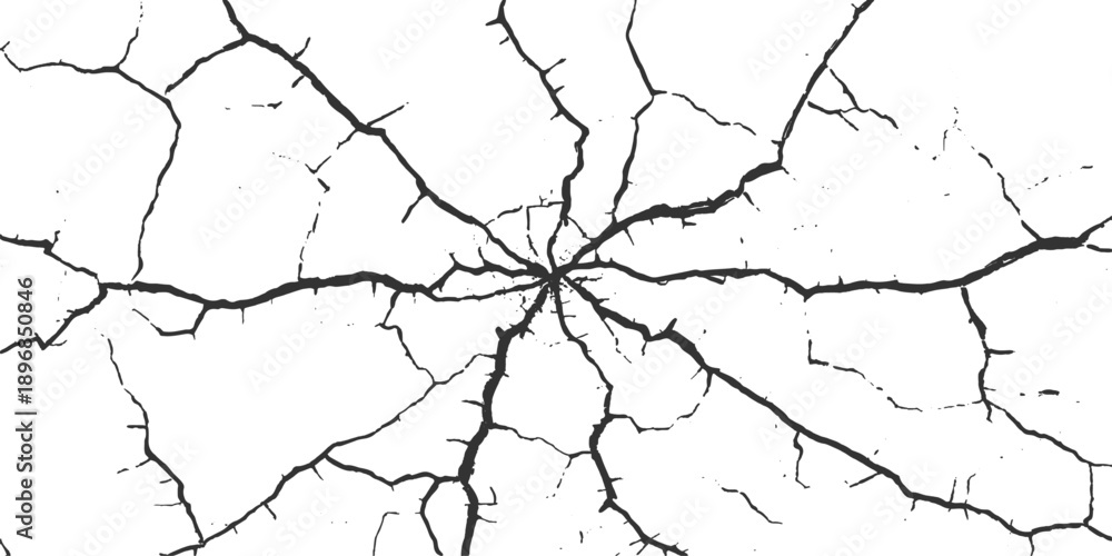 Obraz premium A rough textured closeup of an old cracked concrete wall reveals a dry gray cement surface with a dirty grunge pattern and broken plaster