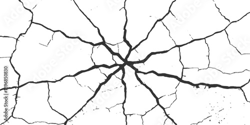 Abstract pattern of old cracked ground texture featuring dry earth and rough gray concrete surface with broken stone cracks